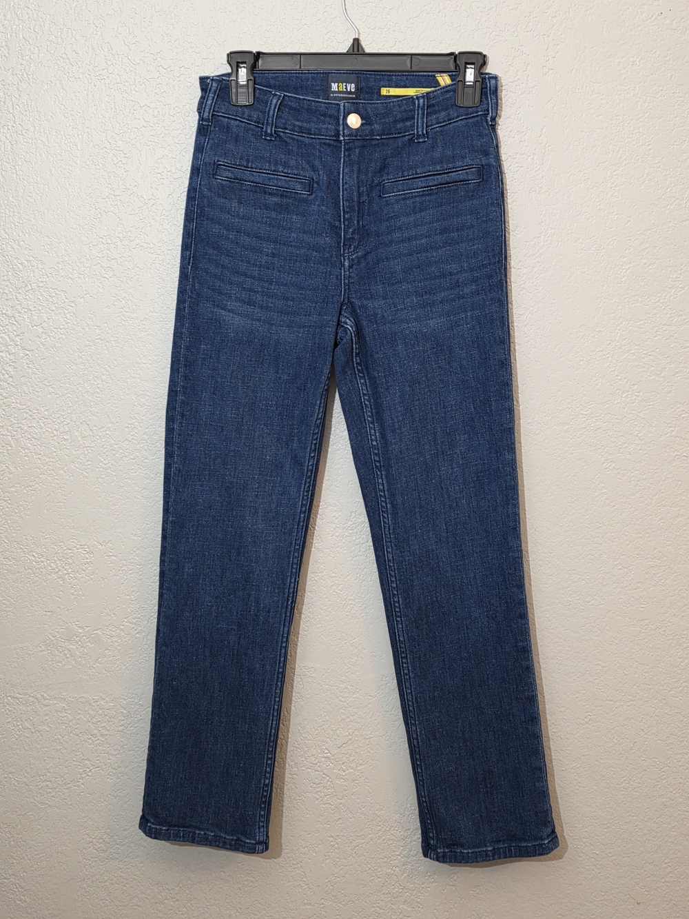 Anthropologie/Maeve Mid Rise Straight-Leg Ankle Jeans Dark Wash Womens 26